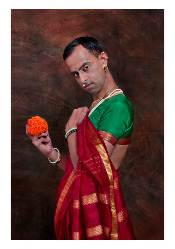 Lad Holding Marigold-Ball (after Ravi Varmaâ€™s The Coquette)