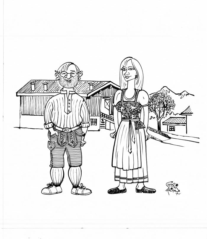 Bavarian Man and Woman in Schliersee