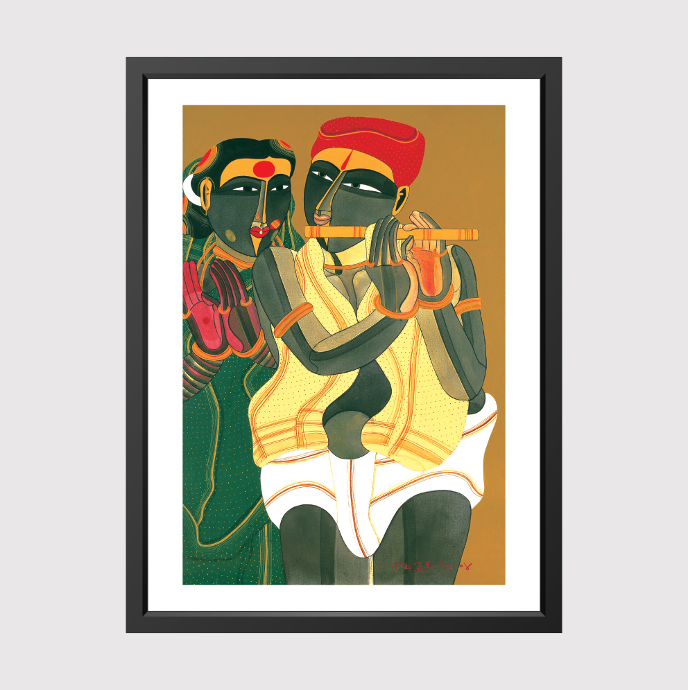 Telangana Woman and Man with Flute