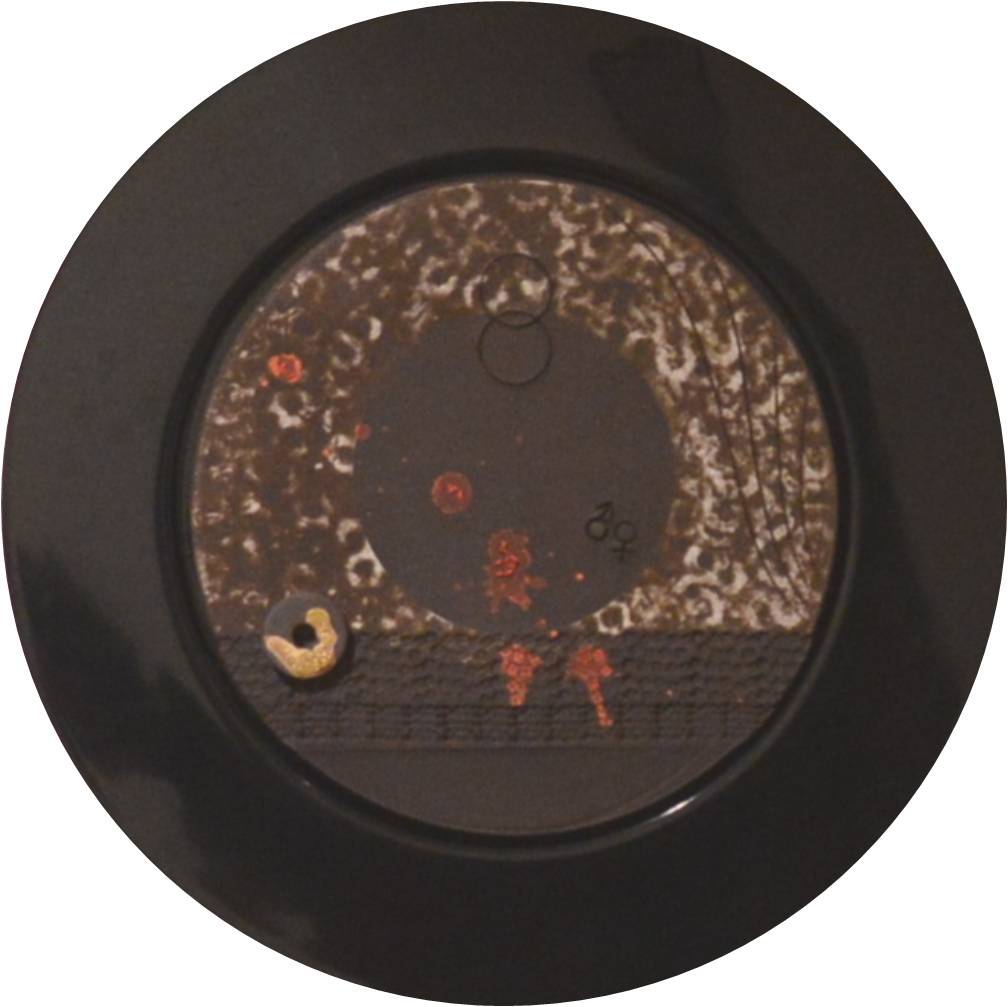 Circle with Many centers and no Circumference, Framed Disc Black 4