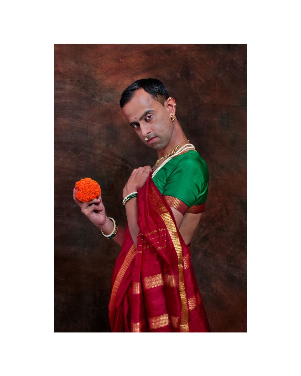 Lad Holding Marigold-Ball (after Ravi Varmaâ€™s The Coquette)