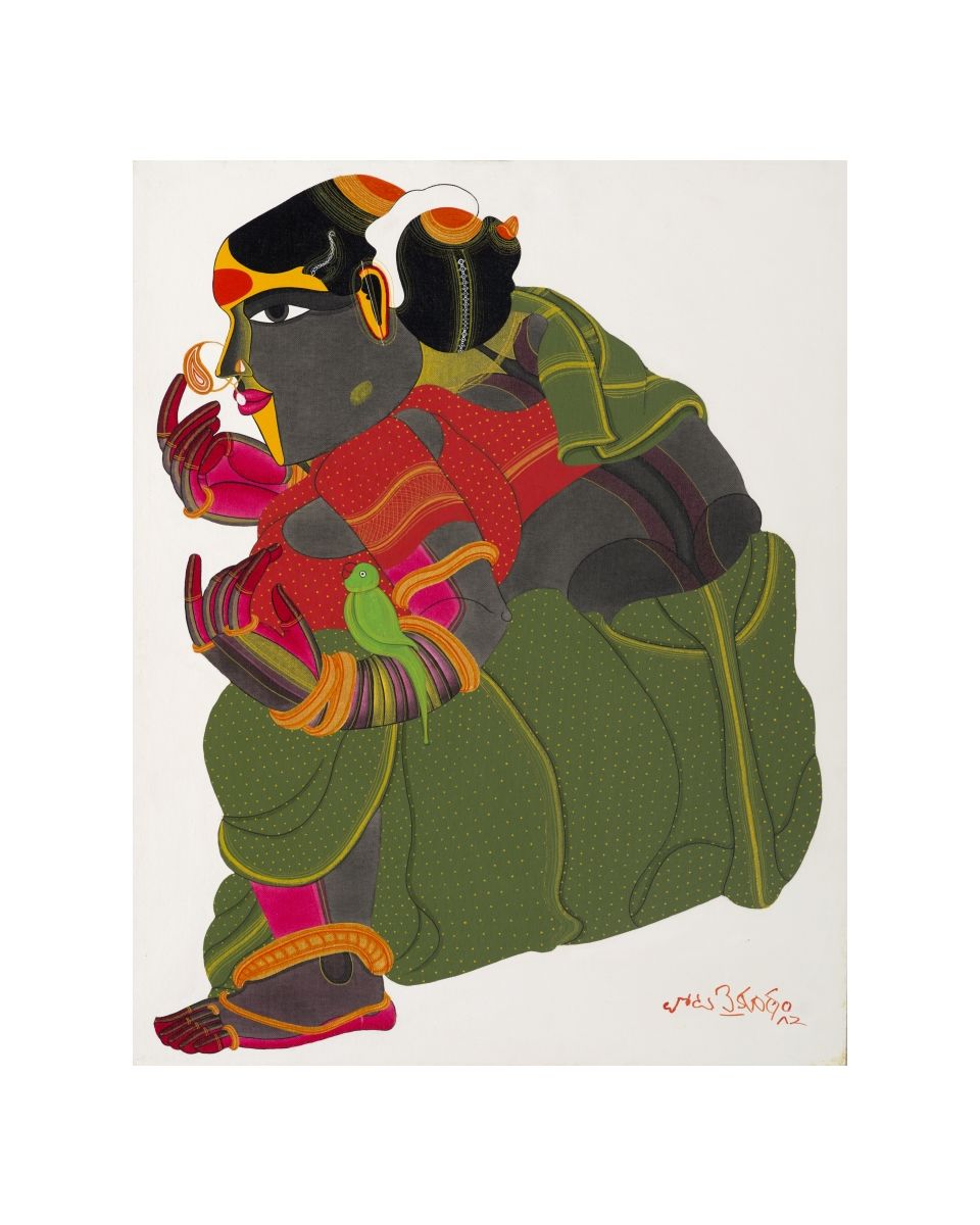 Telangana Woman with Parrot 1