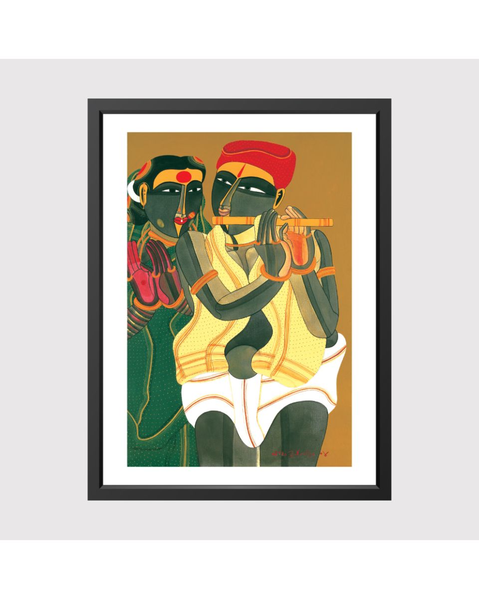 Telangana Woman and Man with Flute