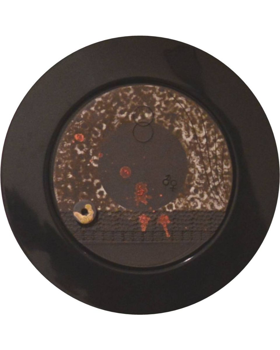 Circle with Many centers and no Circumference, Framed Disc Black 4