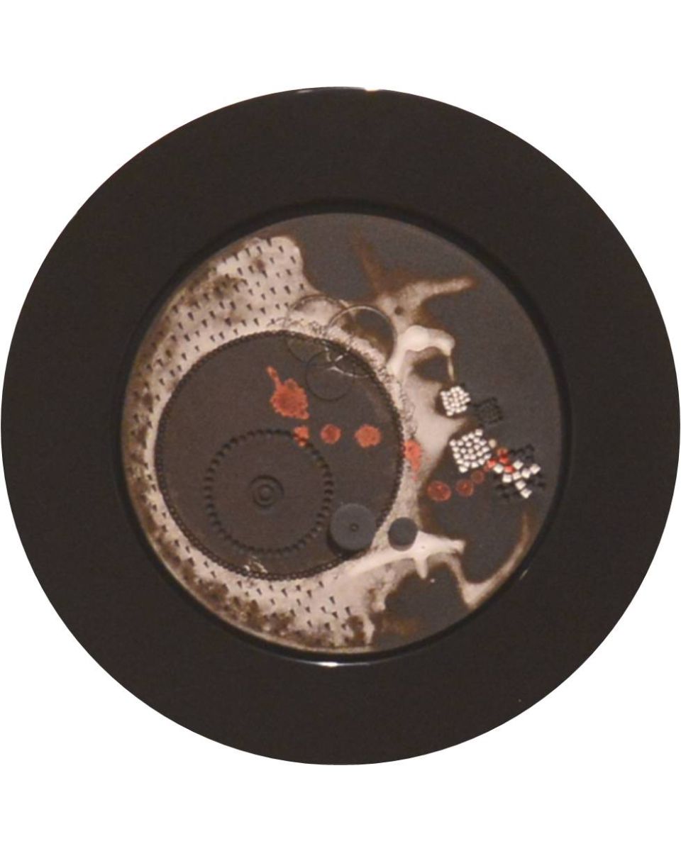 Circle with Many centers and no Circumference, Framed Disc Black 5