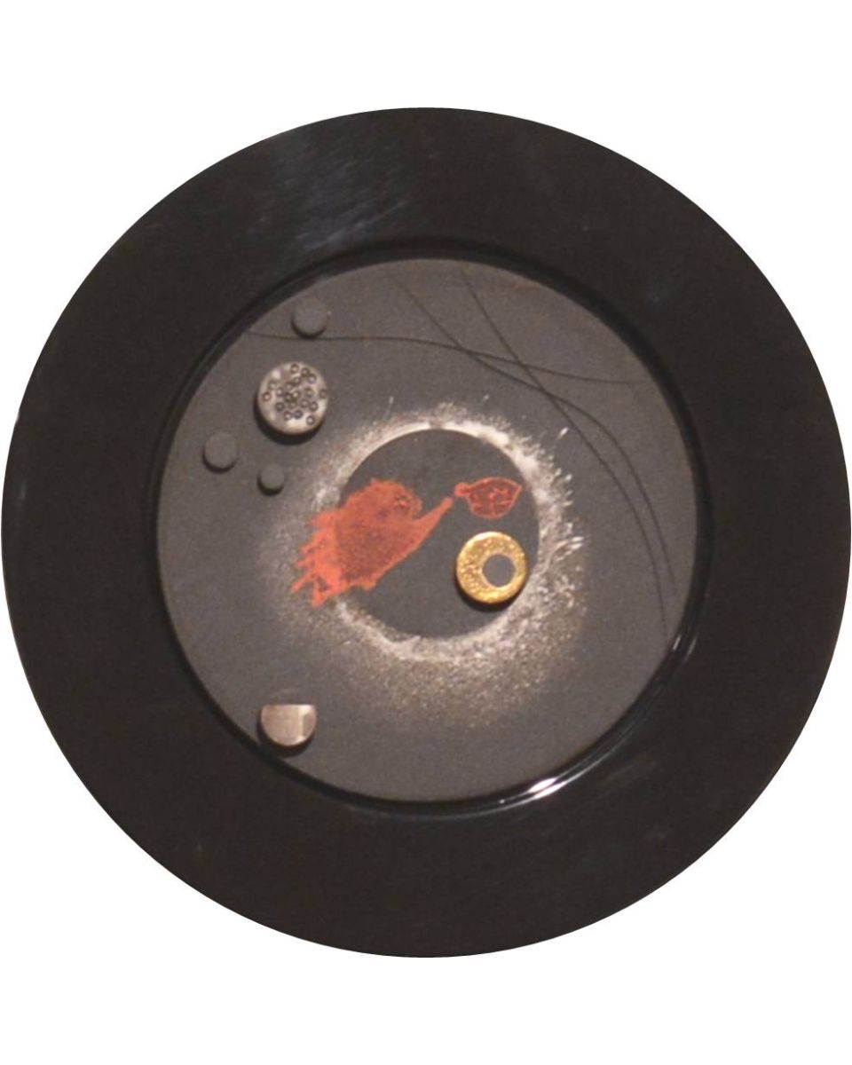 Circle with Many centers and no Circumference, Framed Disc Black 6