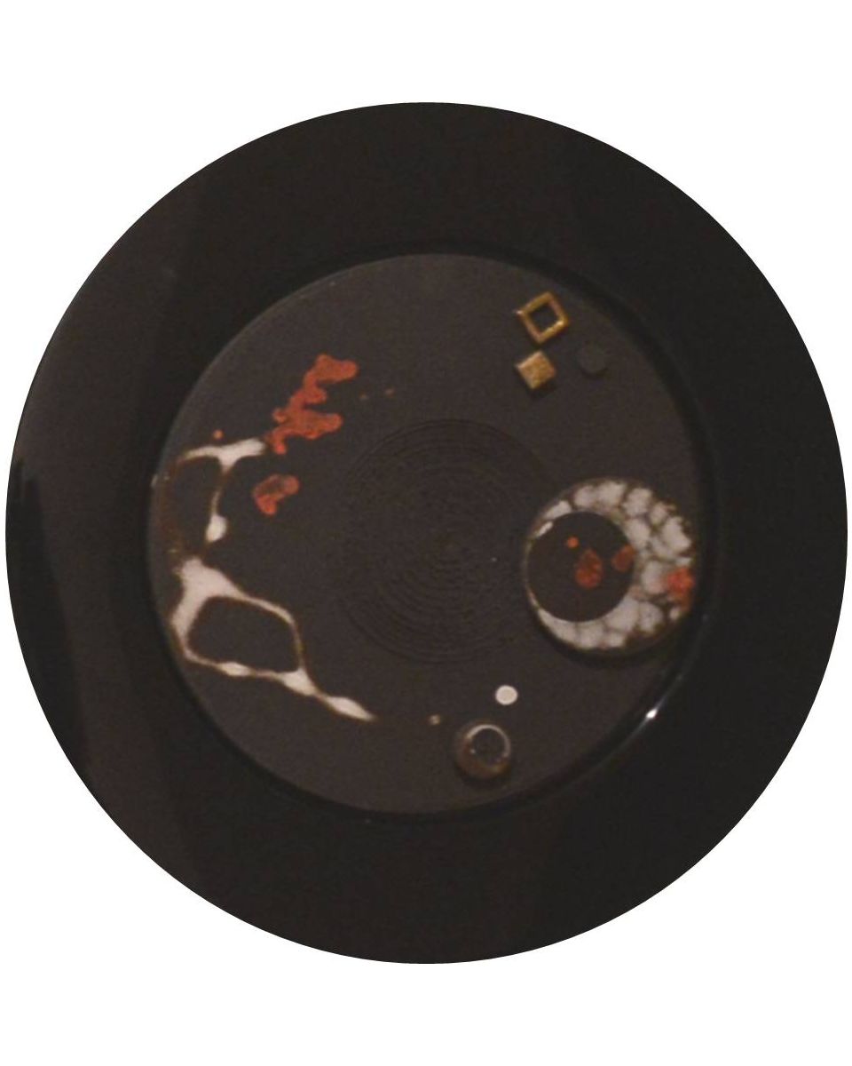 Circle with Many centers and no Circumference, Framed Disc Black 8