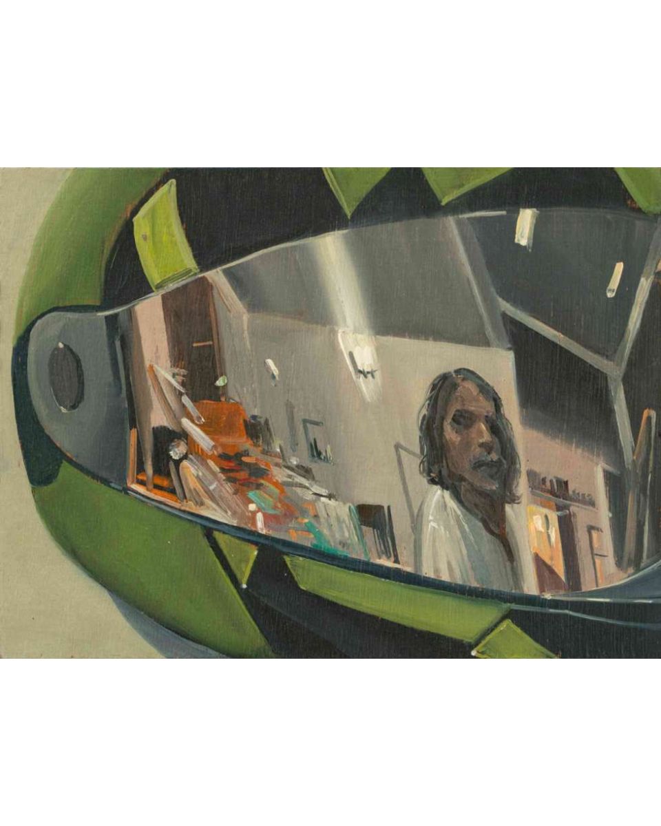 Self-Reflection on Helmet Visor