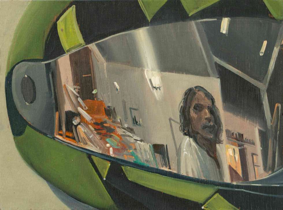 Self-Reflection on Helmet Visor