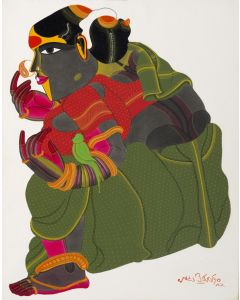 Telangana Woman with Parrot 1